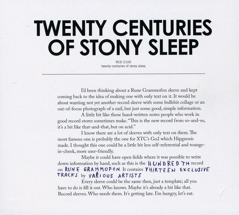 TWENTY CENTURIES OF STONY SLEEP / VARIOUS