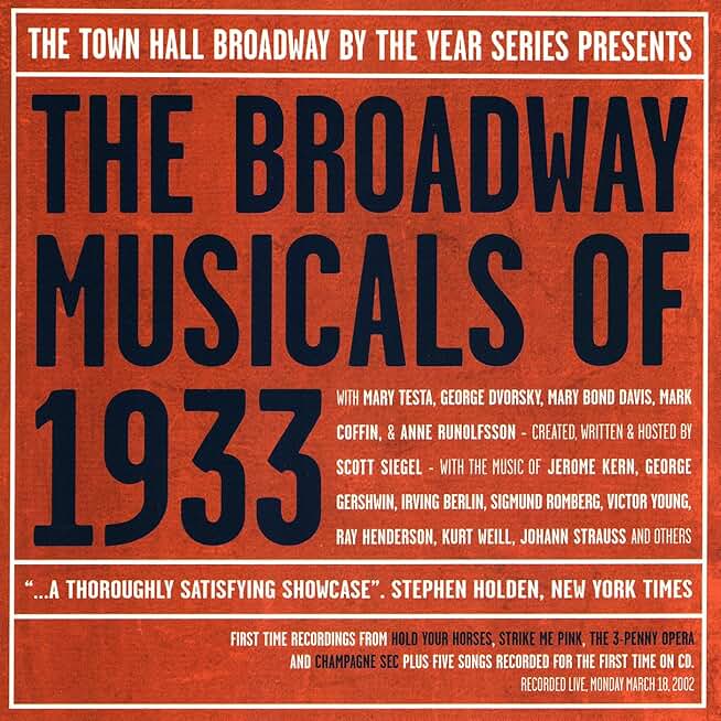 BROADWAY MUSICALS OF 1933 / O.B.C.