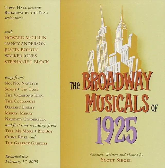 BROADWAY MUSICALS OF 1925 / VARIOUS