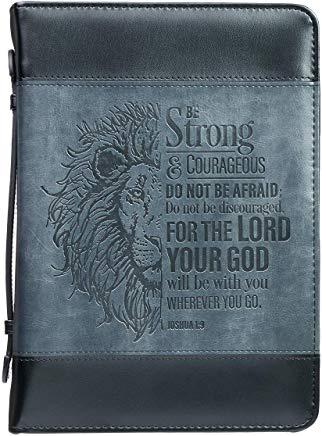 Bible Cover Large Lux-Leather Joshua 1: 9 Be Strong