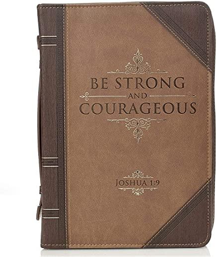 Bible Cover Xlarge Luxleather Strong and Courageous