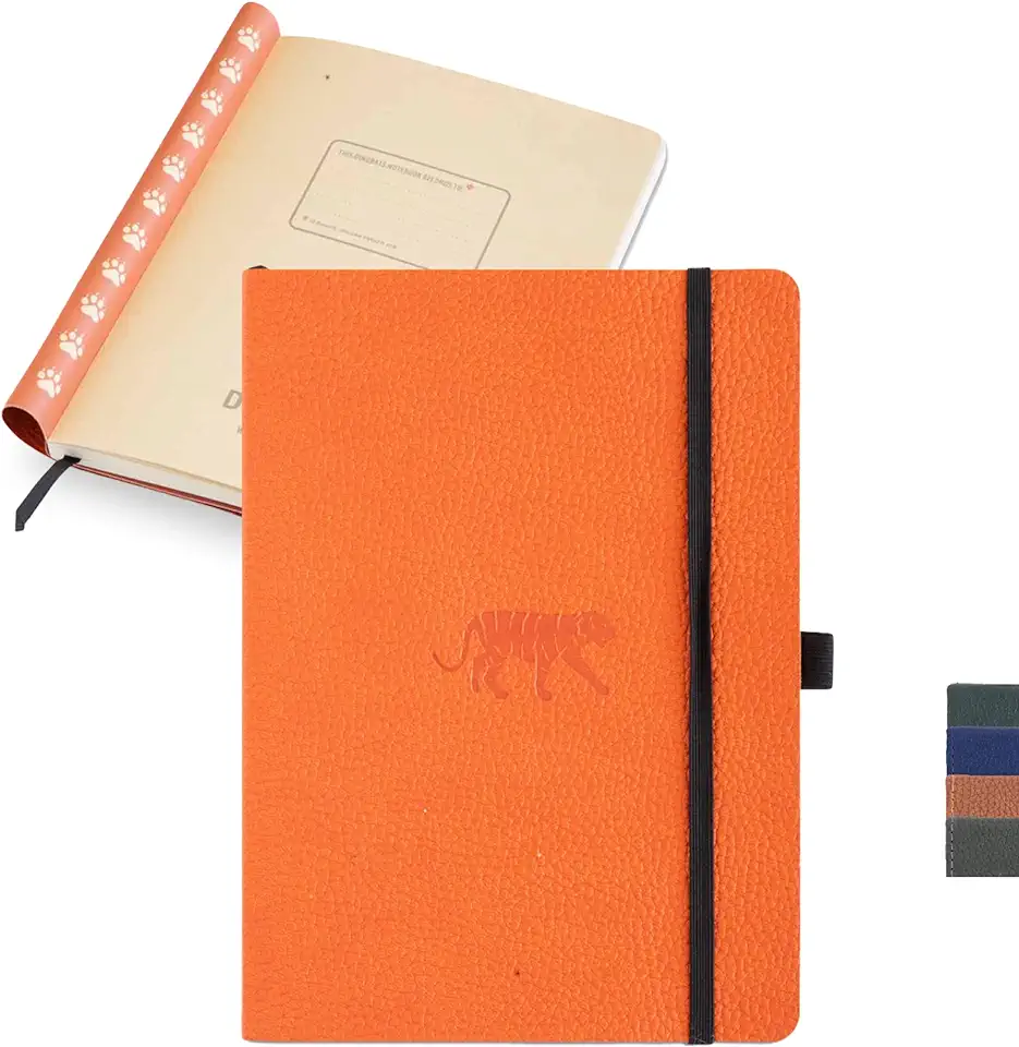 Dingbats* Wildlife Soft Cover A5+ Orange Tiger Notebook - Dotted
