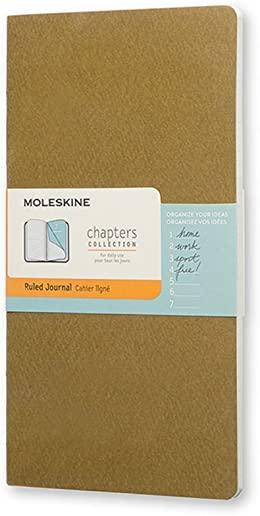 Moleskine Chapters Journal, Slim Large, Ruled, Tawny Olive, Soft Cover (4.5 X 8.25)