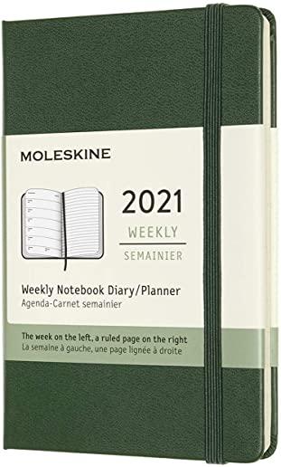 Moleskine 2021 Weekly Planner, 12m, Pocket, Myrtle Green, Hard Cover (3.5 X 5.5)