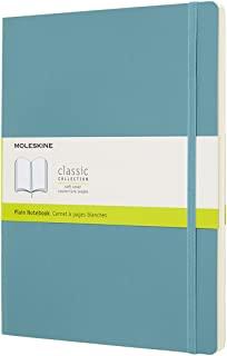 Moleskine Classic Notebook, Extra Large, Plain, Blue Reef, Soft Cover (7.5 X 9.75)