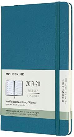 Moleskine 2019-20 Weekly Planner, 18m, Large, Magnetic Green, Hard Cover (5 X 8.25)