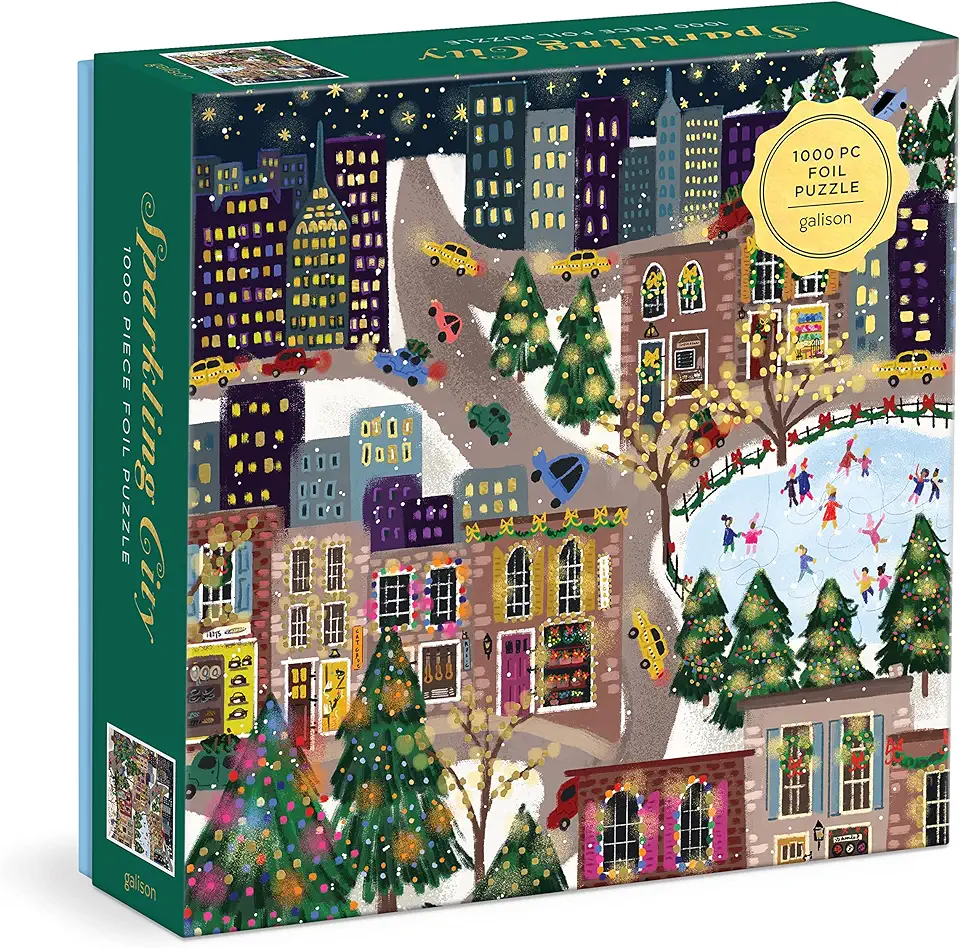 Joy Laforme Sparkling City 1000 Piece Foil Puzzle in a Square Box