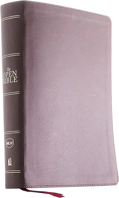 The NKJV, Open Bible, Imitation Leather, Brown, Red Letter Edition, Comfort Print: Complete Reference System