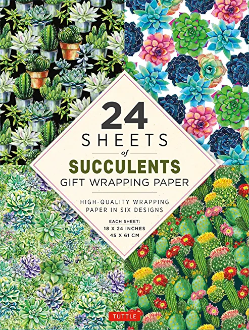 Succulents Gift Wrapping Paper - 24 Sheets: High-Quality 18 X 24 (45 X 61 CM) Wrapping Paper
