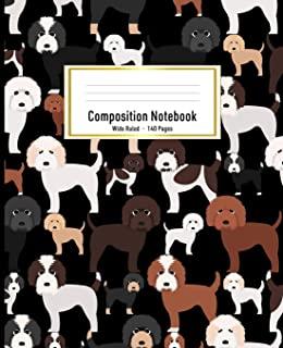 Composition Notebook: Doodle Dogs Wide Ruled Composition Book