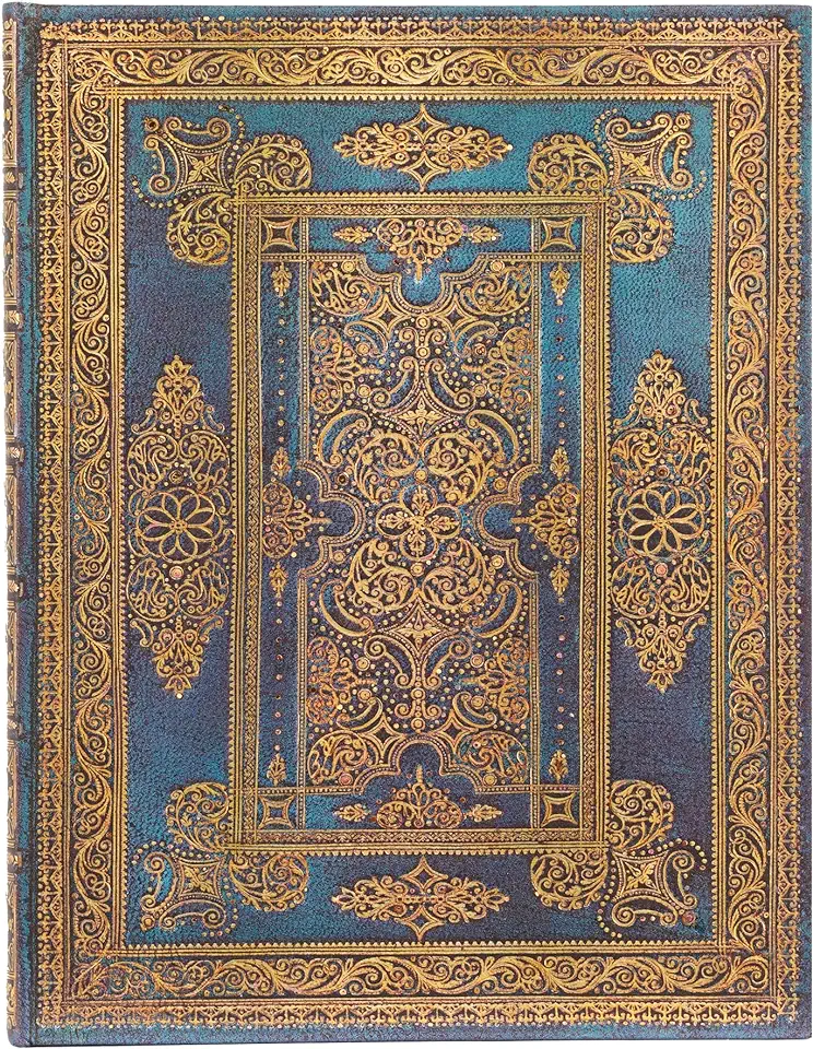 Paperblanks Blue Luxe Luxe Design Hardcover Journal Ultra Lined Elastic Band Closure 144 Pg 120 GSM