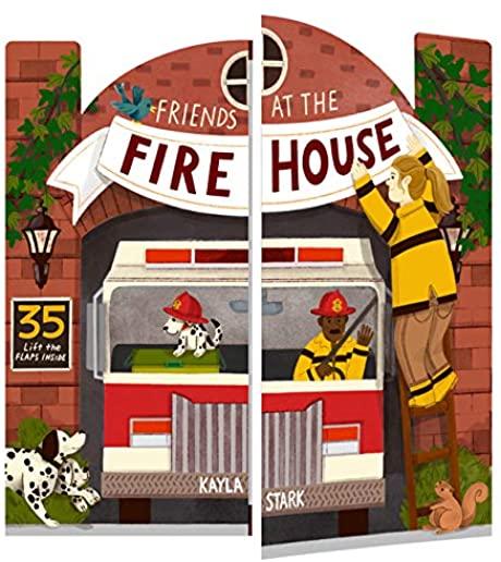 Friends at the Firehouse: Double Booked: 35 Lift-The-Flaps Inside! (Firefighter Board Books; Firetruck Books for Toddlers)