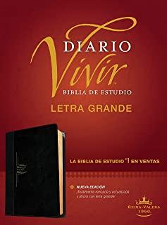 Biblia de Estudio del Diario Vivir Rvr60, Letra Grande (Letra Roja, Sentipiel, Negro/Ã“nice)