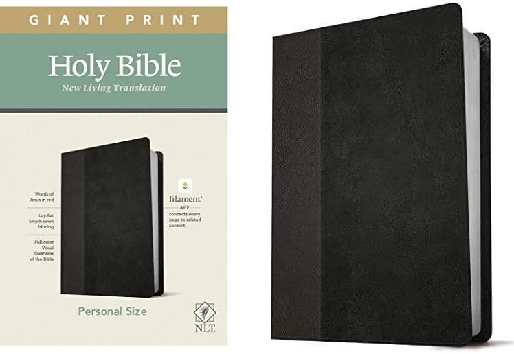 NLT Personal Size Giant Print Bible, Filament Enabled Edition (Red Letter, Leatherlike, Black/Onyx)