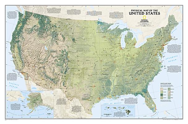 National Geographic: United States Physical Wall Map - Laminated (38.25 X 25.25 Inches)