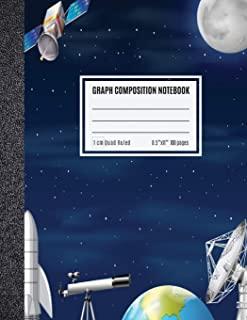 Graph Composition Notebook 1 cm: Coordinate Paper, Squared Graphing Composition Notebook, 1 cm Squares Quad Ruled Notebook Space Race Cover