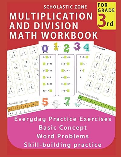 Multiplication and Division Math Workbook for 3rd Grade: Everyday Practice Exercises, Basic Concept, Word Problem, Skill-Building practice, Math Color