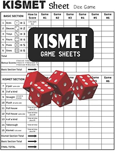 Kismet Game Sheets: Kismet Score Pads