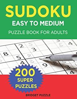 Easy to Medium Sudoku Puzzle Book for Adults: Compact Size, Travel-Friendly Sudoku Puzzle Book with 200 Easy to Medium Problems and Solutions