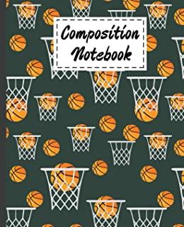 Composition Notebook: Basketball Gifts Themed Cover Wide Ruled Composition For Kids Girls Boys Teens For Taking notes & Ideas - Cute Gifts F