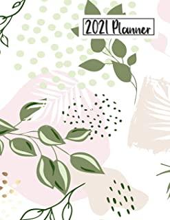 2021 Planner: Daily Monthly 12 Months Calendar and Organizer - Floral Cover - Perfect Gift for Women, Girls - 8.5 x 11 In - Flowers