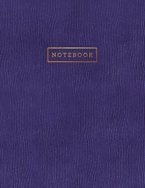 Notebook: Blue Snake Skin Style - Embossed Gold Style Lettering - Softcover - 150 College-ruled Pages - 8.5 x 11 size