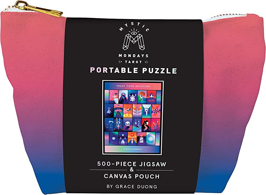 Mystic Mondays Portable Puzzle: 500-Piece Jigsaw & Canvas Pouch