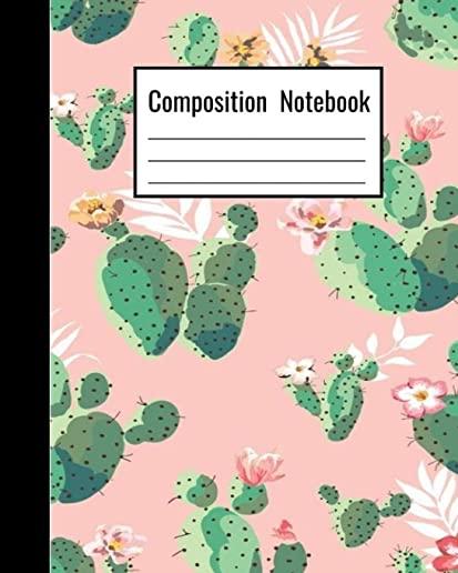 Composition Notebook: Pastel Pink Cactus