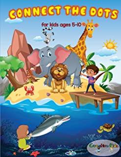 Connect The Dots For Kids Ages 5-10: 50 Hidden Coloring Images Of The Magical Animal World. Challenging and Fun Dot to Dot Puzzles.Numbers 1-124 Dot-t