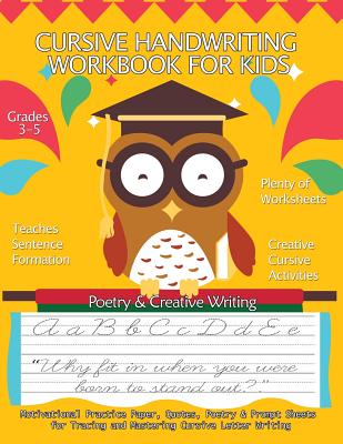 Cursive Handwriting Workbook for Kids: Motivational Practice Paper, Quotes, Poetry & Prompt Sheets for Tracing and Mastering Cursive Letter Writing: G