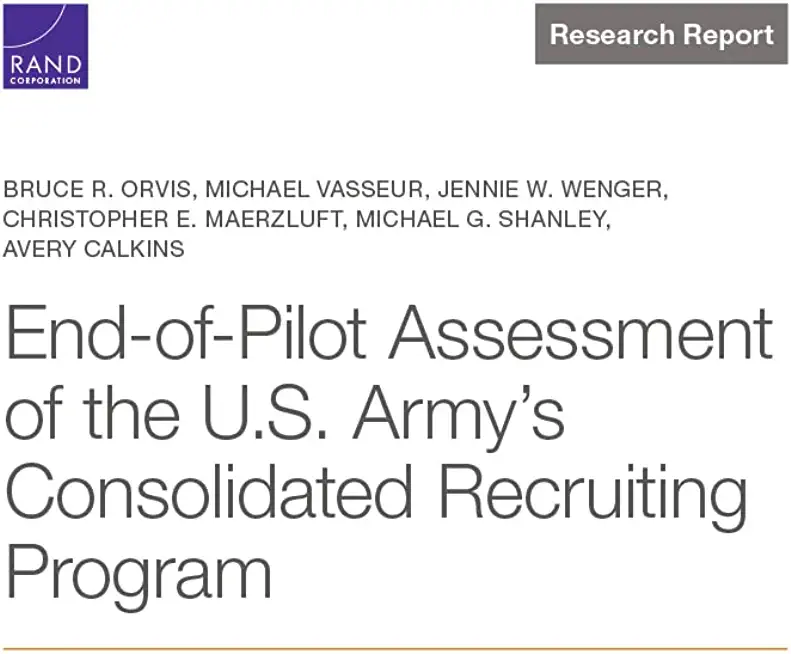 End-Of-Pilot Assessment of the U.S. Army's Consolidated Recruiting Program