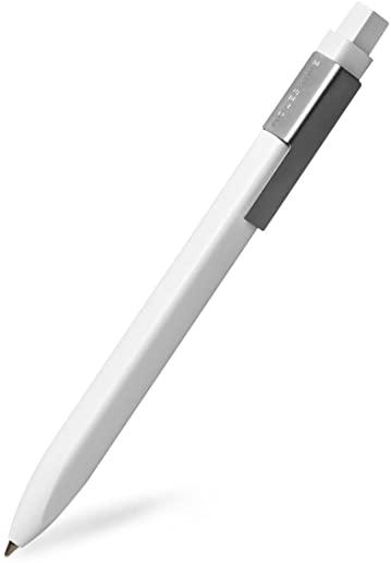 Moleskine Classic Click Ball Pen, White, Large Point (1.0 MM), Black Ink