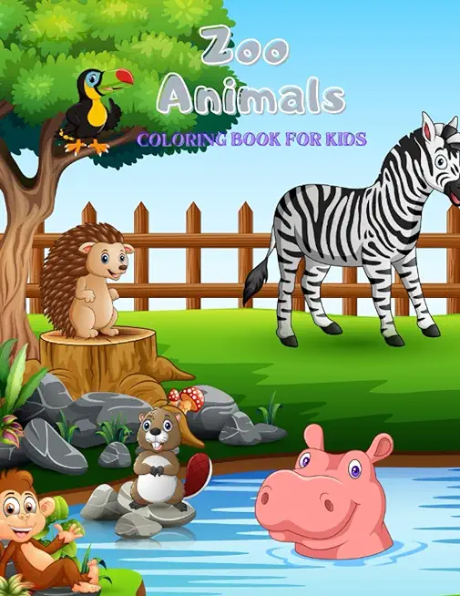 Zoo Animals - Coloring Book: 100 Coloring Pages For Kids Ages 4-8