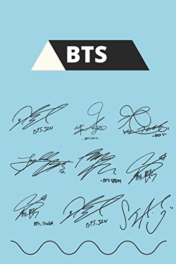 BTS Autograph Printed Notebook: BTS Lined Notebook with 100 Page & Size 6x9 Inch For BTS Fan or ARMY BTS