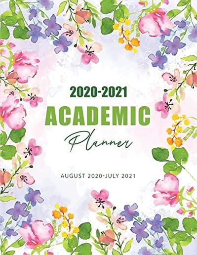 2020-2021 Academic Planner: Lovely Watercolor Floral, August 2020-July 2021, Daily Student Notebook, Academic Calendar Planner, 12 Month Weekly Pl